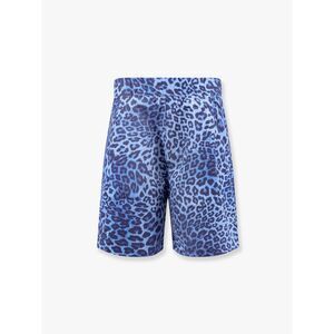 A Paper Kid Men Cotton Bermuda Shorts With Animalier Print